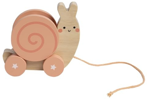 Pearhead Montessori Snail Pull Toy, Pull Along Wooden Toy, Early Development Push and Pull String Toy, Motor Skill Toy for Toddlers Ages 1+ Year