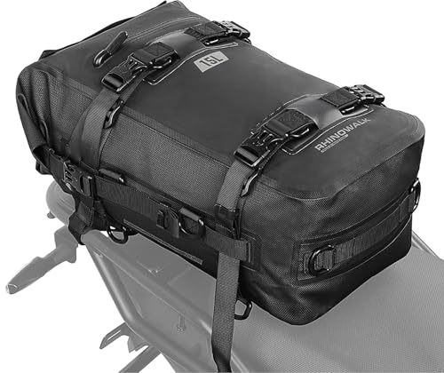 BAIGIO 15L Motorrad Rucksack Hecktasche Wasserdicht Motorrad Sitztasche Satteltasche Moped Gepäcktasche Kombinierbare Heck Tasche Motorradtasche für Reise, Schwarz
