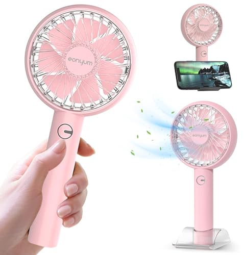EONYUM Mini Handheld Portable Fan, USB Fan Rechargeable, Adjustable wind direction,Desk Table Fan Cooling Electric Fan 4 Speeds for Travel Office Sport Outdoor School