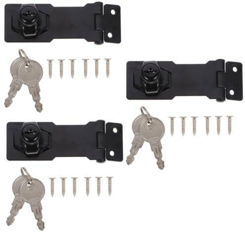 Gadpiparty 3 Piezas caja fuerte caja caudales cerradura del gabinete cerradura la puerta del armario deslizante cerraduras las puertas pestillo cerradura con llave 2 en 1