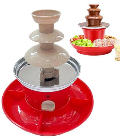 Humdcdy Dispenser di cioccolato fuso, fontana di cioccolato - Fontana per Salse con Vassoio di Frutta - Fontana per Feste Riutilizzabile, Fontana al Caramello per Compleanno, Laurea, Matrimonio