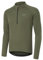 BERGRISAR Halb-Reißverschluss Radtrikot Fahrradtrikot für Herren Langarm MTB Mountainbike Trikots Loose-fit Armee-Grün X-Large
