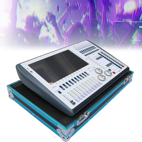 COYEUX Professional Stage Dj Light Controllers, DMX Controller, 120gb I5 Cpu Touch Screen Controller, with 12 Dmx Output Ports 6144 Channels, Built-In Multi-language, Flight Case