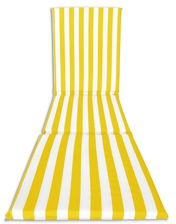 Il Tuo Artigiano Design Coussin rembourré pour chaise longue, artisanal, entièrement déhoussable, en coton, 190 x 60 x 4,5 cm, jaune