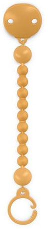 Suavinex, Broche Pinza de Silicona, Chupetero con Cadena de Silicona de una Única Pieza, +0 Meses, Flexible y de Tacto Agradable, Colour Essence, Honey