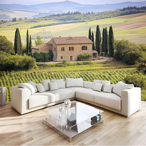 MIATCENRT Papel Tapiz 3D, Colinas Casa de Campo Rollos de Papel Tapiz de Paisaje Natural Para El Hogar Dormitorio Sala de Estar Papel Tapiz, decoración de Paredes Papel Pintado, 400Anx280Al Cm