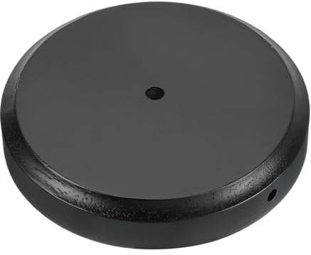 PATIKIL 6.75 x 1.2 Wooden Lamp Base, Round Solid Wooden Base Wood Desk Lamp Display Stand Replacement for Bedroom Bedside Table Lamps DIY, Black