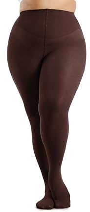 Seidiva Collant Taglie Forti Donna Curvy 81 Denari, Collant Coprenti Vita Alta Morbidi, Elastici e Resistenti, Marrone 2XL