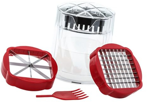 Ejoyous Tagliafrutta, Utensile per Affettare Portatile da in ABS con Manico Antiscivolo, Tagliafrutta Veloce Staccabile per Tagliare a Dadini e Affettare Fragole e Verdure Nelle Cucine Domestiche