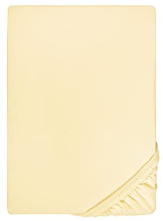 biberna Jersey-Elastic-Spannbetttuch 0077866 (Matratzenhöhe max. 25 cm) 1x 180x200 cm - 200x220 cm, gelb