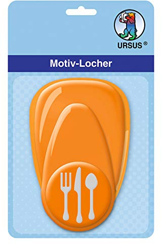 Ursus Motif Punch with Lever, Medium, menu, Approx. 25.4 mm Orange