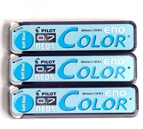 Pilot Color Mechanical Pencil Lead Eno, 0.7mm, Soft Blue, 10 Lead Ã—3 Pack/total 30 Leads (Japan Import) [Komainu-Dou Original Package]
