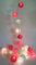GURU SHOP Stoff Ball Lichterkette, 20`er LED Kugel Lampion Lichterkette - Türkis/weiß/rot, 7x7x350 cm
