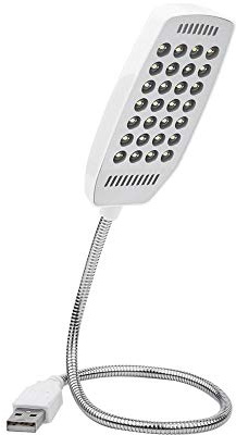 Fdit USB LED mini 28 LED bärbar läslampa flexibel svanhals USB dator läslampa med brytare (vit)