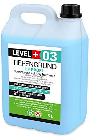 LEVEL PLUS 03 Tiefengrund LF Profi 5L, Grundierung für saugende Untergründe, Tiefgrund Konzentrat 1:1, Haftgrund unter Flüssigfolie Klebstoffe Zementmörtel