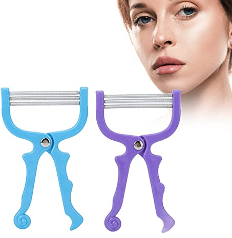2 Stück Gesichtshaarentferner Manuelle Gesicht Haarentferner Effektiver Gesichtsepilierer Frühlingsgerät Schönheitswerkzeug Tragbar Gesicht Lippen Haarentfernung Damen-Epilierer