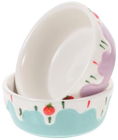 TOGEVAL 2stücke Keramik Futternapf Für Kleintiere Anti-Splash Und Anti-umkippen Für Hamster Meerschweinchen Igel Und Kaninchen Klein Blau Klein
