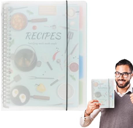 Tomt receptbok, vitbunden A4 kokbok för att skriva dina recept personlig tom receptbok, kockkockens matlagningsdagbok, innehåller 160 F exklusivt