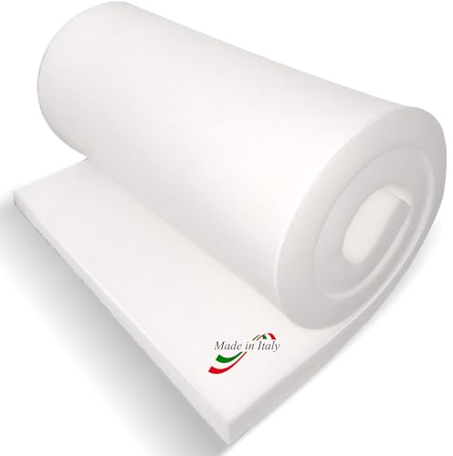 TENDEEVOLUTION Skumgummi för fyllning Densitet 18, 25 och 30, Platta 200x100cm, Tjocklek 1-10cm, Svamp för fyllning av soffor, kuddar i expanderad polyuretan (Densitet 30, Tjocklek 1 cm)