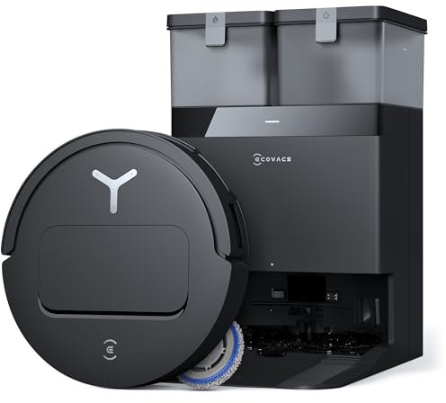 ECOVACS T50 Pro Omni Gen2 Robot Aspirateur Laveur, 21000Pa amélioré par T30 Pro Omni, Brosse latérale et serpillière Extensibles, Ajout Automatique Solution de Nettoyage, Lavage à l'eau Chaude, Noir