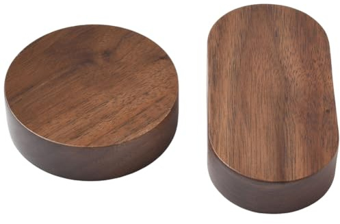 Beebeecraft 2 Expositor de Madera de Nogal Ovalado de 2 y 2.8x0.8 Pulgadas 4x2x0.8 Estilos Soporte Pequeño para Joyas Base de Mesa para Pulseras Anillos Llaves Relojes Collares Comida Y Postres