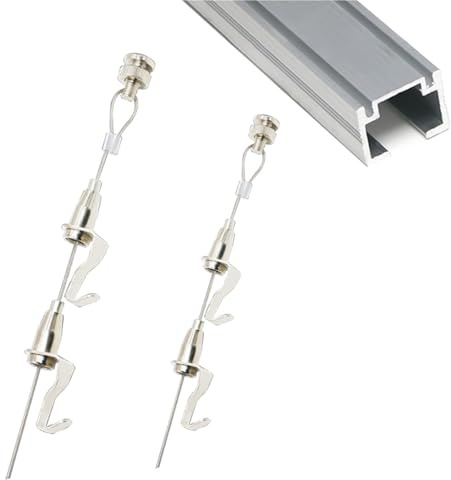 Binario regolabile per appendere quadri e sistema a filo, binario da parete per cornici e specchi, cavo bianco da 140 cm, perfetto per decorare la casa