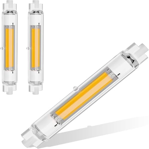 GFDYTG Bombilla R7S LED 118mm Regulable,LED R7S 118mm Blanco Cálido 3000K 30W COB Bombillas Equivalente 300W Lámpara Halógena,360 Grados,3000LM,2 Pack