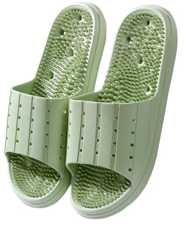 Zonterapi Massagetofflor Kvinnor Män Deep Tissue Akupressur Slippers | Komfort Akupunktur Sandaler Snabbtorkande Halkfria Duschskor Lindrar Plantar Fasciit Och Hälsmärta(Green,38/39EU)