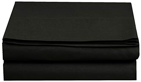 Elegant Comfort Premium Hotel Quality 1-Piece Flat Sheet, Luxury and Softest 1500 Premium Hotel Quality Microfiber Bedding Flat Sheet, Wrinkle-Free, Stain-Resistant, King, Black