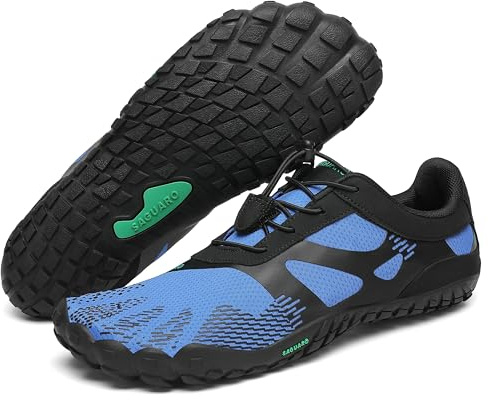 SAGUARO Unisex barfotaskor, lätta, halkfria traillöparskor för utomhus och inomhus, Midnattblå, 42 EU