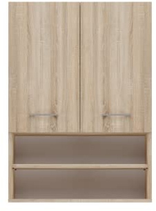 CDF Mobile Bagno Pensile Sospeso Sopra Lavatrice Scaffale a Muro con 4 Vani Organizzazione Lavanderia 64 x 90 x 30 cm - Rovere Sonoma