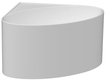 Vente-unique-Bañera de esquina ovalada de acrílico - Blanco mate - 176L - 100 x 100 x 58 cm - MARTA