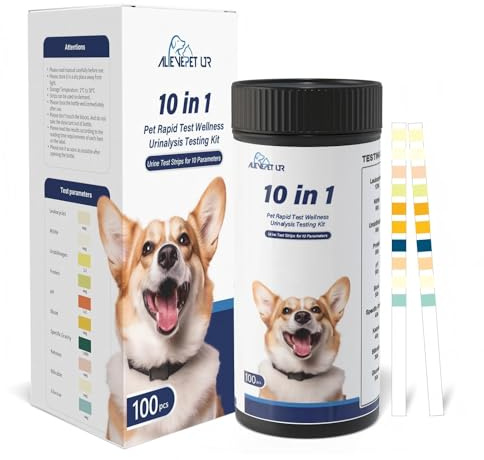 Reagent Strips for urinalysis Cat & Dog Urine Test Strips 10-Parameter 100ct, Diabetes, Blood Ketone, UTI, Glucose, Nitrite, Specific Gravity, pH, Protein, Leukocycles & More.1 Pack