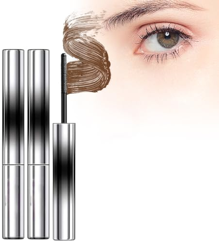 Iron Brush Mascara,Iron Mascara Wimperntusche,waschbare extra schlanke Metall-Mascara,Curling Iron Mascara (Braun)