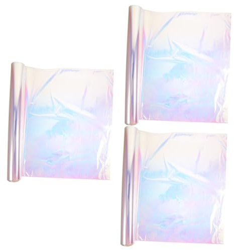 minkissy 3 Rollen Blumen-Geschenkpapier Cellophan schillernder Film Packpapier buchverpackung Blumenverpackungspapier Blumenstrauß Verpackungsmaterial Folie zum Verpacken von Blumen -