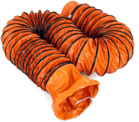 PVC Warmluftschlauch Ø300mm/5m, Abluftschlauch Flexible Länge Lüftungsschlauch, Abluftschläuche Starkes Vinylmaterial für Rohrventilator und Bauventilator, Orangee