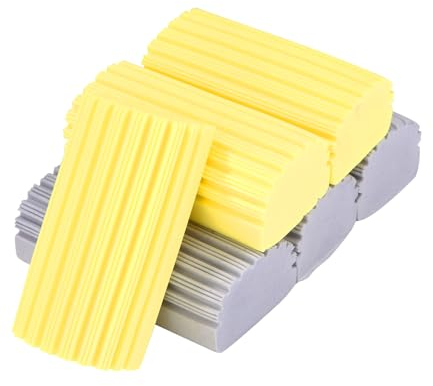 Toaren 6 Piezas Esponja Mágica Atrapapolvo, Plumero Húmedo Esponja, Plumero Atrapapolvo para Limpieza de Espejos, Persianas y Ventilaciones (Amarillo Gris)