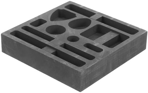 Operitacx Graphite Mold 4 Metal Casting 4 Jewelry Melting Oil Tank Mold with Creative Slot Design Durable Graphite Smelting Tool 3.9X3.9X0.8 Inch