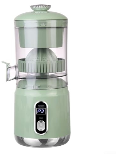Exprimidor eléctrico de cítricos, pantalla LCD, exprimidor de cítricos, funcionamiento táctil, motor de 12000 rpm para limones, naranjas, piezas extraíbles de cocina (verde)