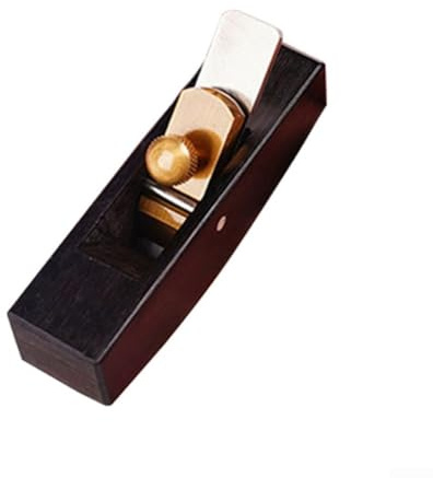 Honseadek Ebony Wood Hand Plane Compact Size One Handed Planer for DIY Wood Crafts, Wear Resistant Arc/Flat Bottom Planner Tool for Carpentry Work(round bottomed)