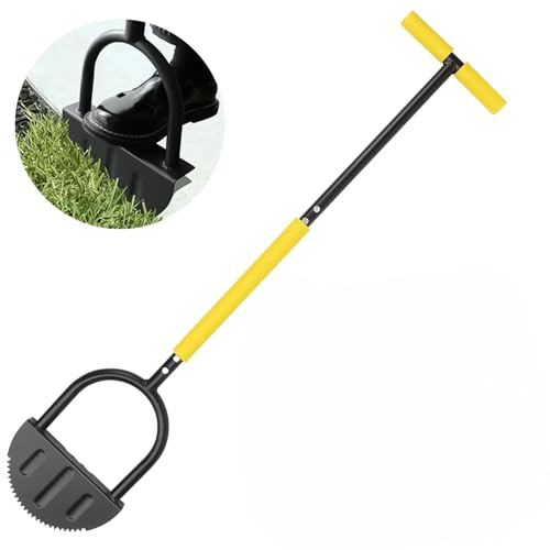 Coupe-bordure de pelouse 108 cm, demi-lune avec poignée en T, facile à installer dans le sol sans se pencher, pour trottoir, paysage, cour, parterres de fleurs, bordures de jardin