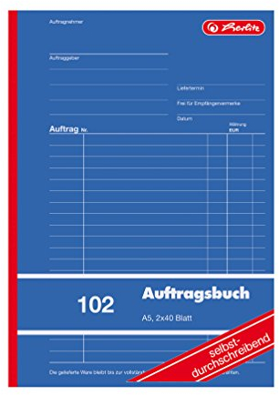 Herlitz Commande livre A5, 2 x 40 feuilles, même Par ibend d'écriture, 1 pièce, Professionnel Size