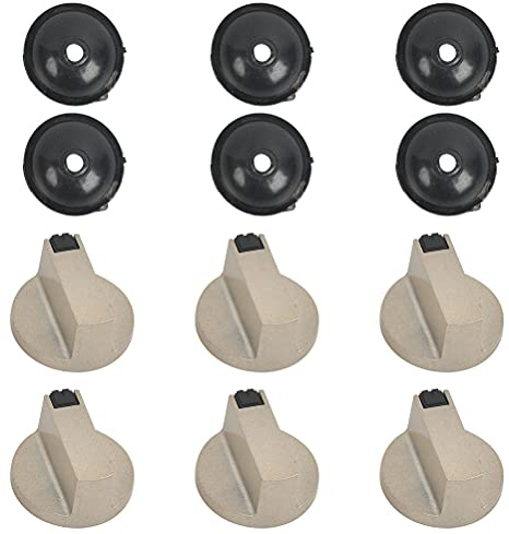 6PCS Manopole Piano Cottura, Manopole di Controllo Rotanti per Fornelli a Gas Con 6 Guarnizioni Accessori da Cucina Universali di Ricambio per Diversi Fornie Piani Cottura (8 mm)