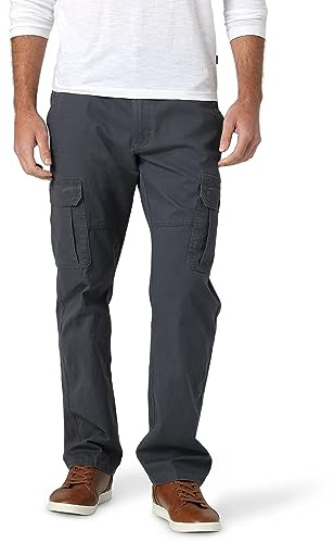 Wrangler Authentics Stretch-Cargohose für Herren, lockere Passform, Anthrazit Köper, 35W / 32L