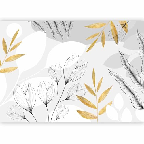 murando PREMIUM Carta da parati Fiori Fogli 400x280 cm Fotomurali in TNT Murale alla moda Decorazione da Muro XXL Poster Gigante Design Carta per Pareti Soggiorno Natura Botanica b-A-10071-a-b
