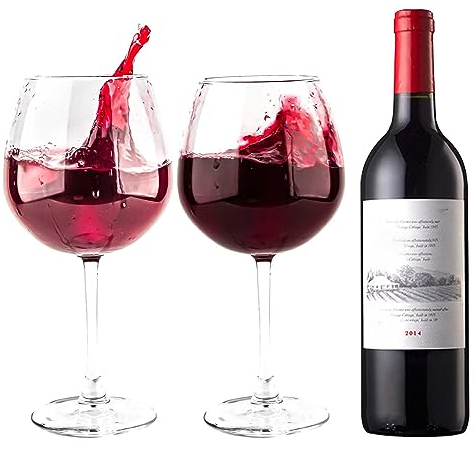 Juego de 2 Copas de Vino Grandes (750 ml/25 oz). Copas Gigantes de Vino Tinto y Copas de Vino Blanco, Copas de Cóctel, Copas de Aperol Spritz, Copas de Vino con Tallo Extra Grande