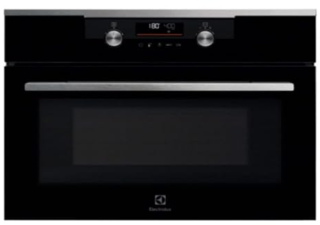 Electrolux CKM806CX Horno Eléctrico Compacto, 42 L, Función Microondas, Potencia 1000W, Grill de 1900W, 23 Funciones, Calentamiento Rápido, Pantalla TFT, Serie 800, Negro, Fabricado en UE