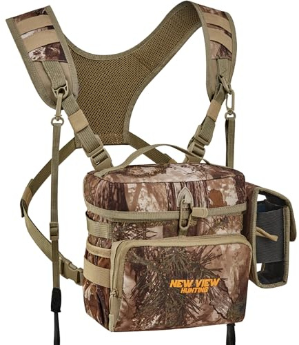 New View Paquete de Mochila para Prismáticos con Bolso Desmontable para Medidor de Distancia, Correa Ajustable para Prismáticos y Protección contra la Lluvia - Ideal para Caza, Senderismo y