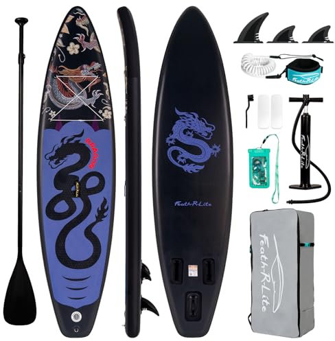 FunWater 11'×32×6 Inflatable Stand Up Paddle Board with Premium SUP Paddleboard Accessories, Wide Stable Anti-Slip EVA Deck,Paddle Boards for Adults & Youth of All Skill Levels