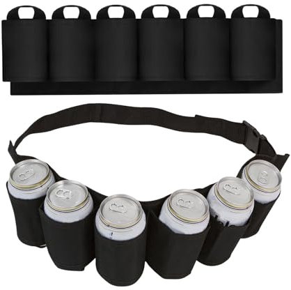ZHYAUN Ceinture Buveur Portable Pour Bière - Support 6 Canettes Pour Camping et Randonnée